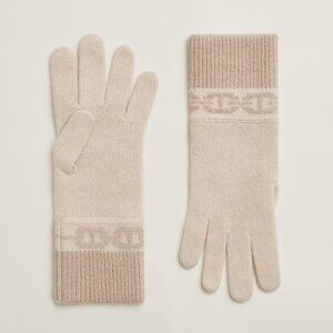Hermes Heaven Chaine d’Ancre  Light Beige Crème Sable Knit Gloves